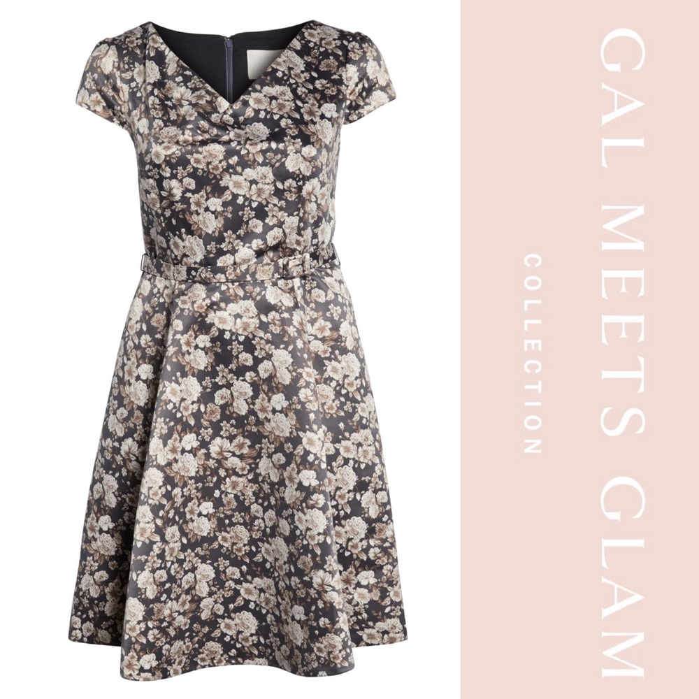 Gal Meets Glam Elle Brightex Duchess Satin Dress NWT